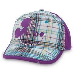 Disney Hat - Baseball Cap - Mickey Mouse Plaid - Purple