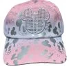 Disney Hat - Baseball Cap - Mickey Faces & Icons - Silver & Pink -Disney Shop scp151826